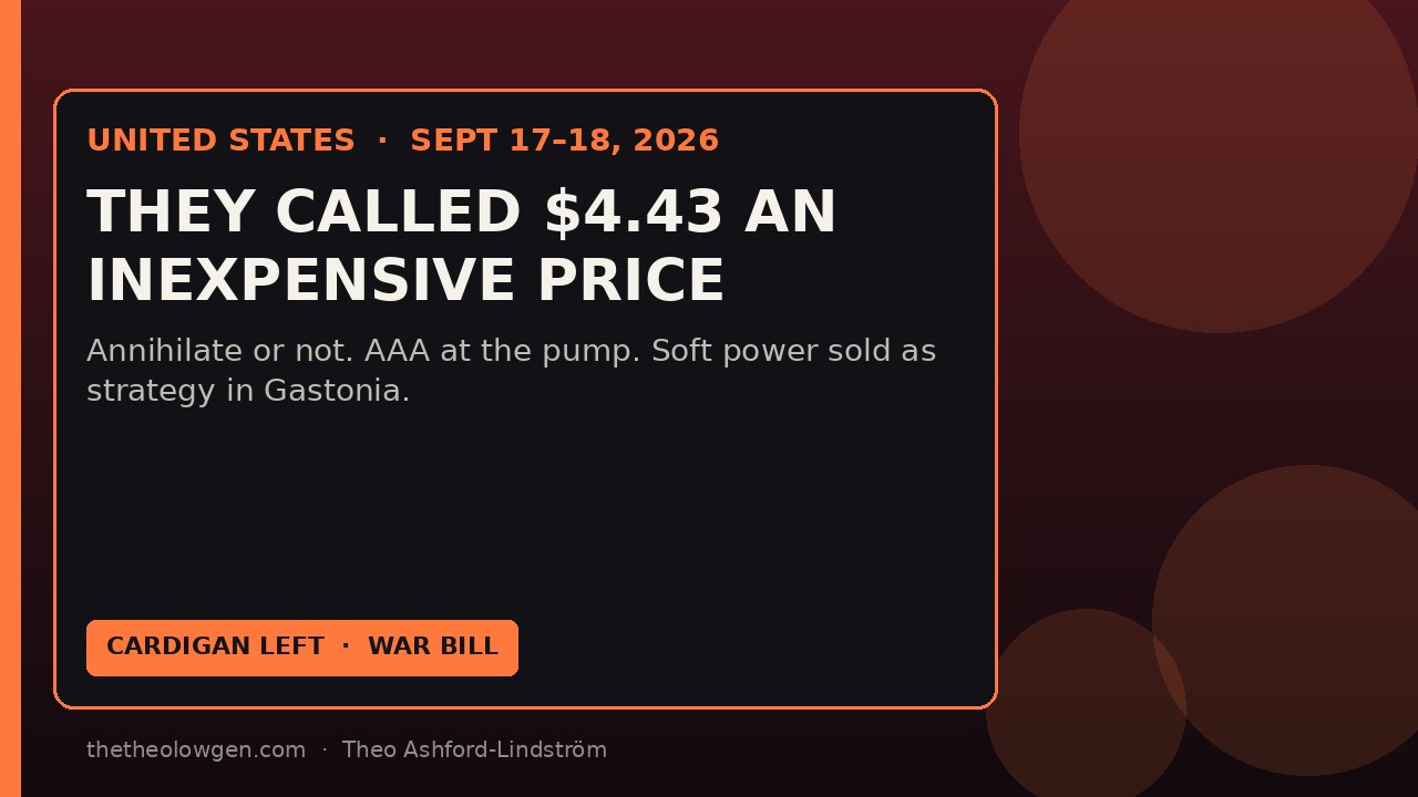 THEY CALLED $4.43 AN INEXPENSIVE PRICE | Trump’s annihilate-or-not decision, a Gastonia gas sermon, and a midterm invoice written at the pump