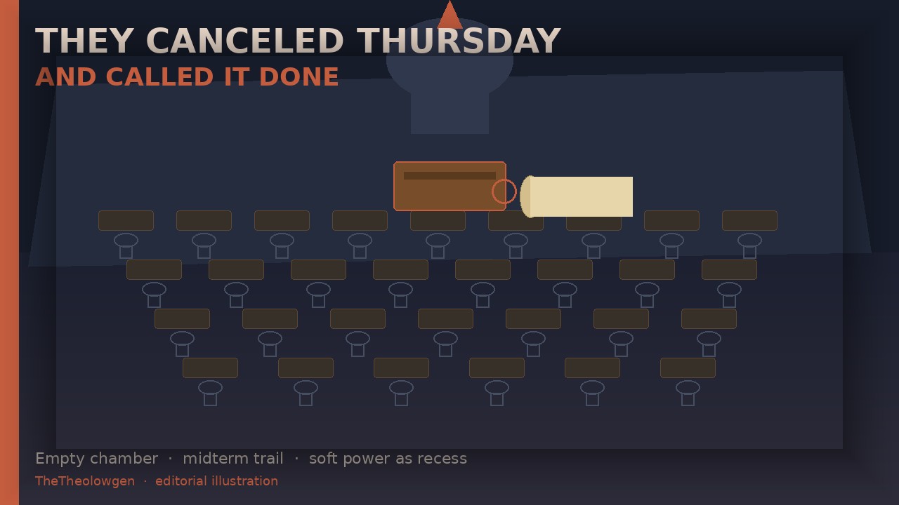 THEY CANCELED THURSDAY AND CALLED IT DONE | Johnson’s early recess, Massie’s Hegseth articles, and six weeks of soft power as a campaign trail