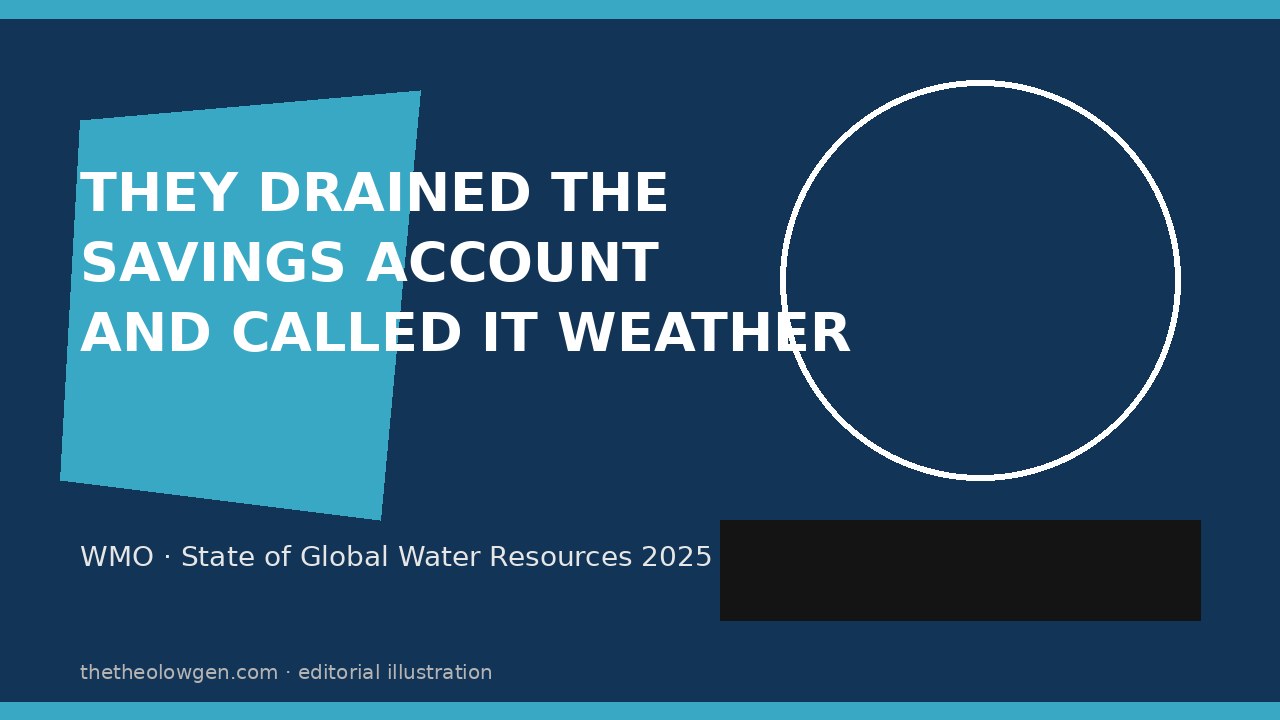 THEY DRAINED THE SAVINGS ACCOUNT AND CALLED IT WEATHER | WMO’s decade-long freshwater signal, a glacier ledger, and a planet that still grades drought as surprise