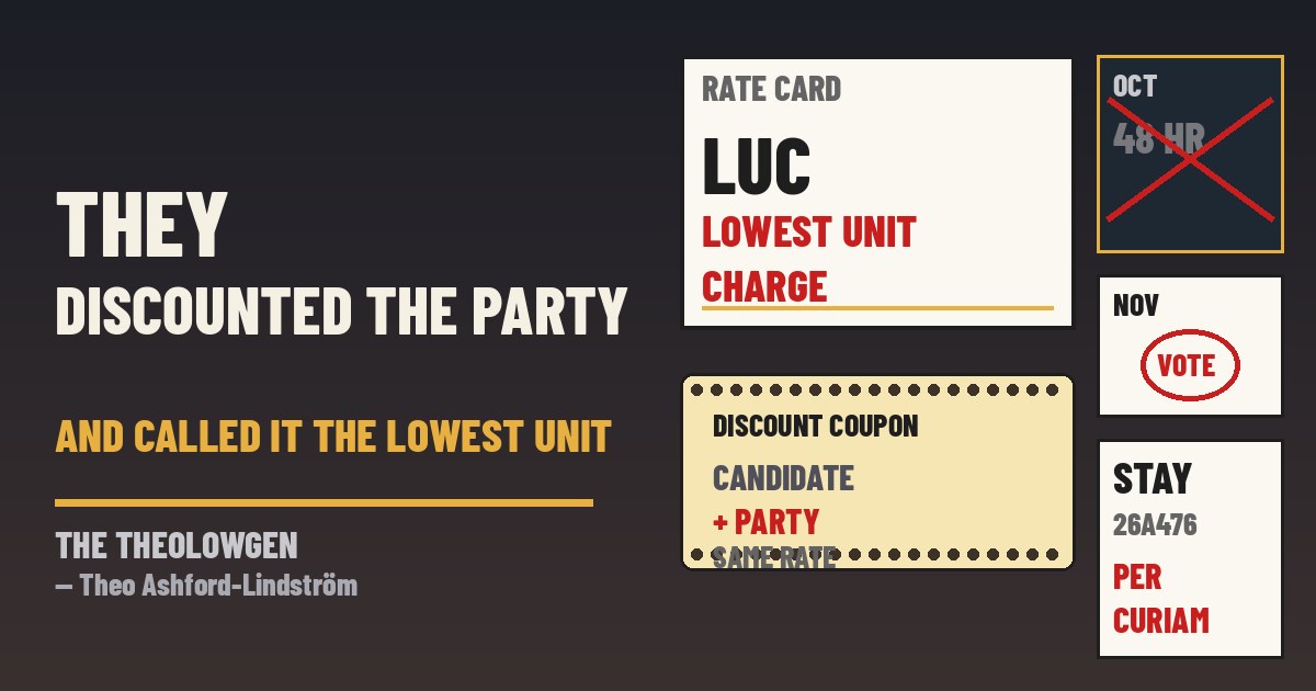 THEY DISCOUNTED THE PARTY AND CALLED IT THE LOWEST UNIT | Supreme Court stays a Fourth Circuit 48-hour mandamus so the FCC need not rule before the midterms on whether parties and joint fundraising committees keep candidate-level political-ad rates — Media Bureau March 30 notice, Ossoff/Brown/Cooper/Rivet challenge, NRSC/NRCC on the other side, Sotomayor and Jackson would deny