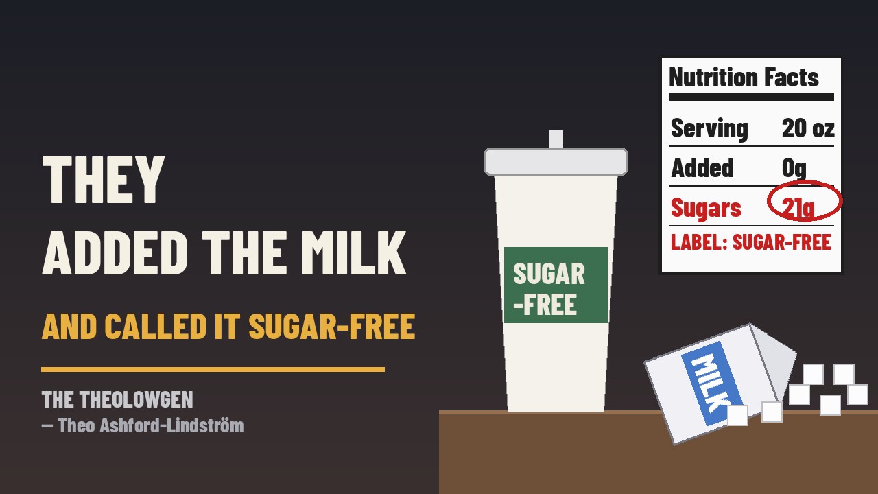THEY ADDED THE MILK AND CALLED IT SUGAR-FREE | A federal class action in Seattle says eight Starbucks “sugar-free” protein drinks carry up to 21 grams of sugar — more than a Reese’s cup — and Starbucks says the sugar comes from its protein-boosted milk